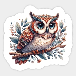 Owl Illustration Sticker